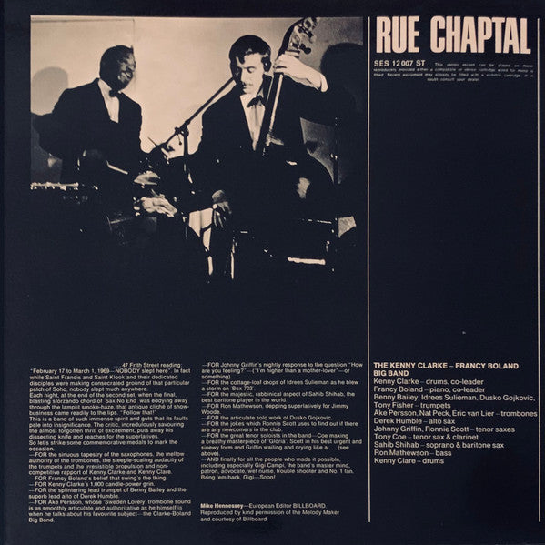 Kenny Clarke Francy Boland And The Band – Live At Ronnie's ; Album 2 ; Rue Chaptal, image 2