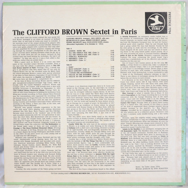 The Clifford Brown Sextet – The Clifford Brown Sextet In Paris, image 2
