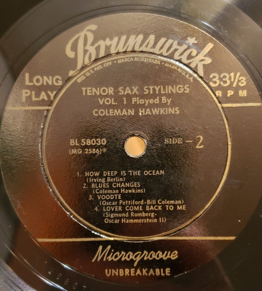Coleman Hawkins – Tenor Sax Stylings, Vol. 1, image 3