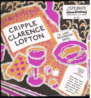 Front cover of Cripple Clarence Lofton – A Lost Recording Date, London Records, UK, 1954