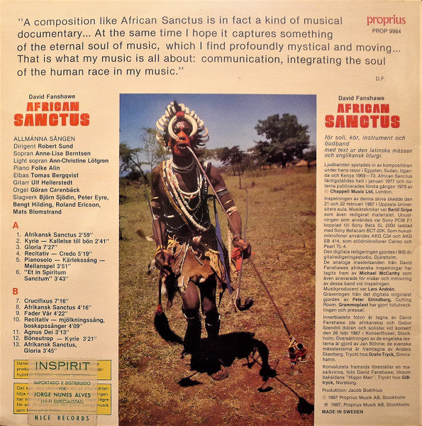 David Fanshawe - Allmänna Sången, Robert Sund – African Sanctus, image 2