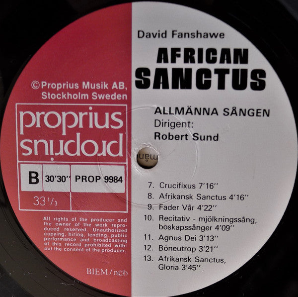 David Fanshawe - Allmänna Sången, Robert Sund – African Sanctus, image 4
