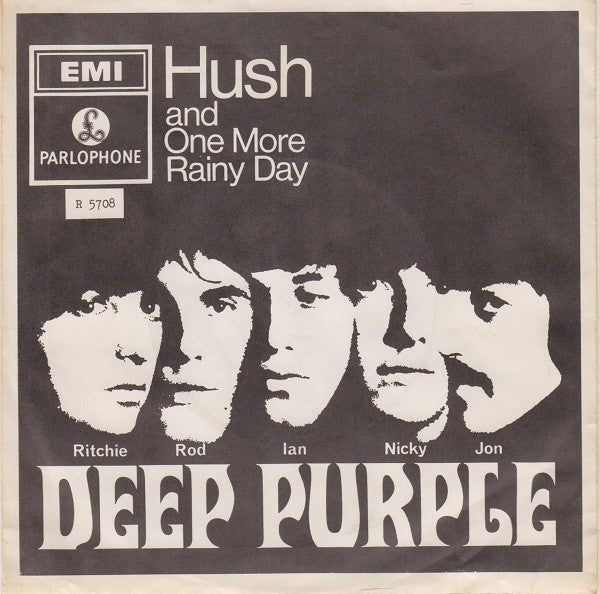 Front cover of Deep Purple – Hush / One More Rainy Day, Parlophone, Sweden, 1968