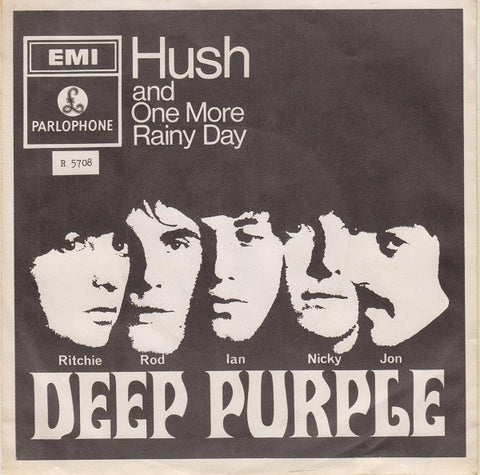 Front cover of Deep Purple – Hush / One More Rainy Day, Parlophone, Sweden, 1968