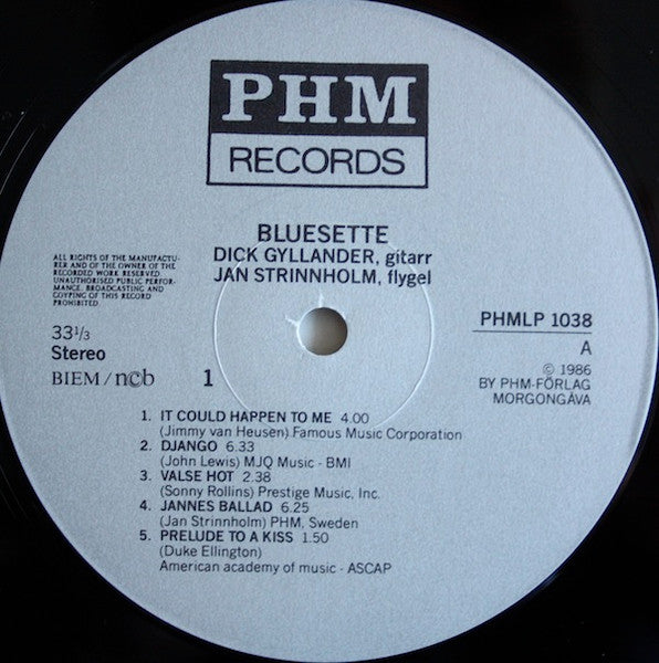 Dick Gyllander / Jan Strinnholm – Bluesette, image 3