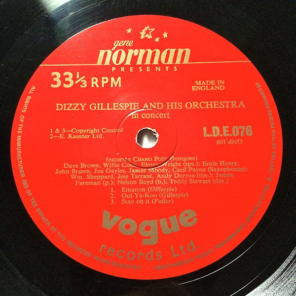 Dizzy Gillespie And His Orchestra Featuring Chano Pozo – Gene Norman Presents Dizzy Gillespie And His Orchestra Featuring Chano Pozo, image 3