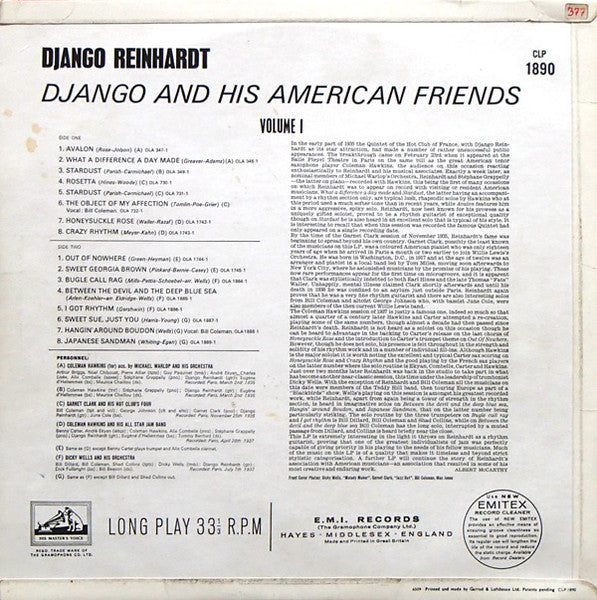 Django Reinhardt – Django And His American Friends Vol. 1, image 2