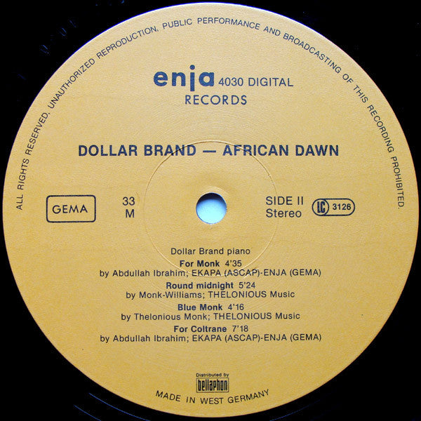 Dollar Brand, Abdullah Ibrahim – African Dawn, image 4
