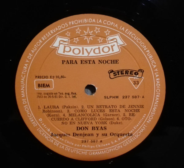 Don Byas Con La Orquesta de Jacques Denjean – Para Esta Noche, image 3