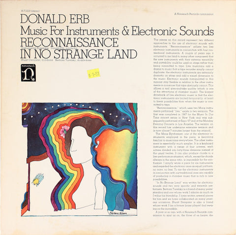 Front cover of Donald Erb – Music For Instruments & Electronic Sounds, Nonesuch, US, 1969