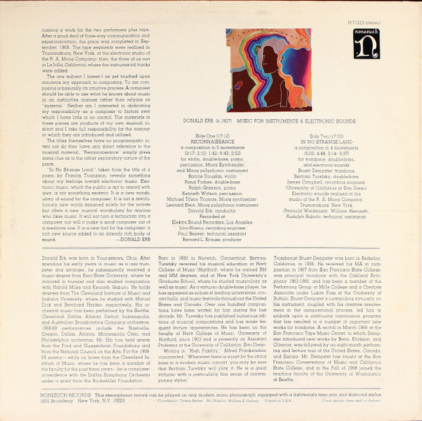 Donald Erb – Music For Instruments & Electronic Sounds, image 2