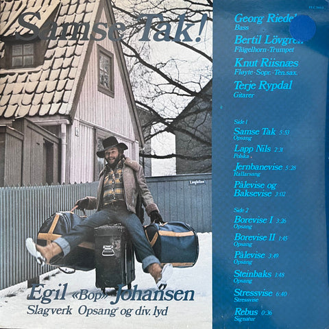 Front cover of Egil "Bop" Johansen – Samse Tak!, Four Leaf Clover Records, Norway, 1977
