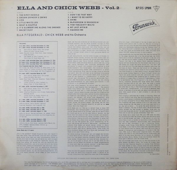Ella Fitzgerald - Chick Webb And His Orchestra – Ella And Chick Webb 1938/39 Vol. II, image 2