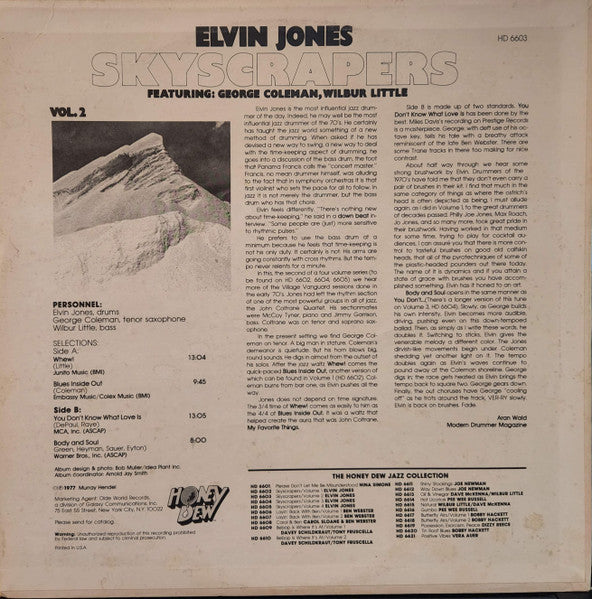 Elvin Jones Featuring: George Coleman, Wilbur Little – Skyscrapers Vol. 2, image 2
