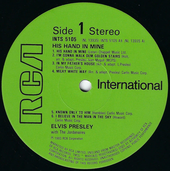 Elvis Presley – His Hand In Mine, image 3