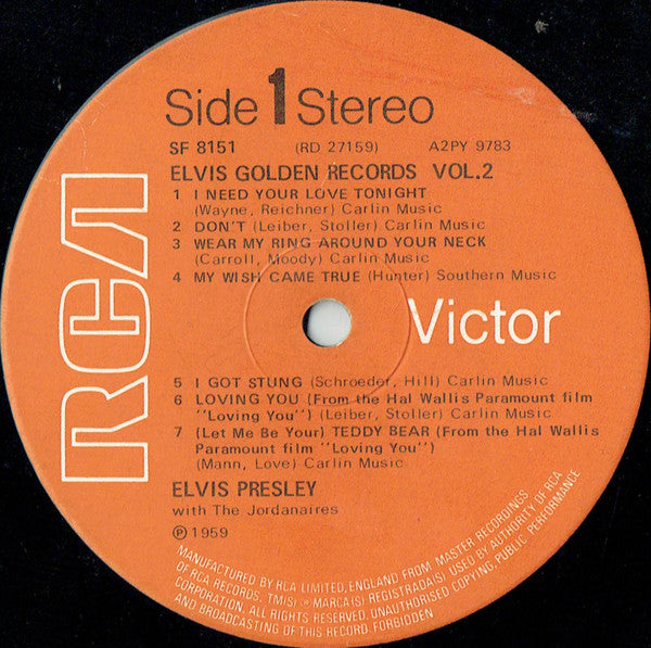 Elvis Presley – Elvis' Golden Records Volume 2, image 3