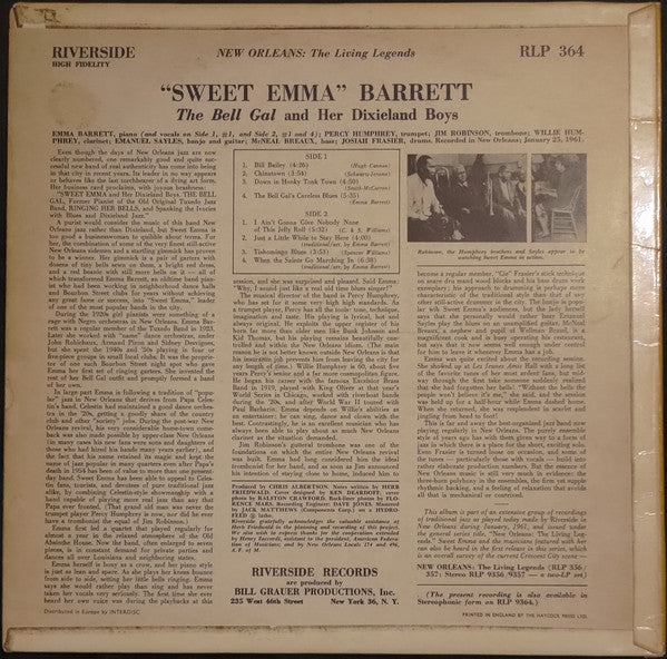 "Sweet Emma" Barrett – The Bell Gal And Her Dixieland Boys, image 2