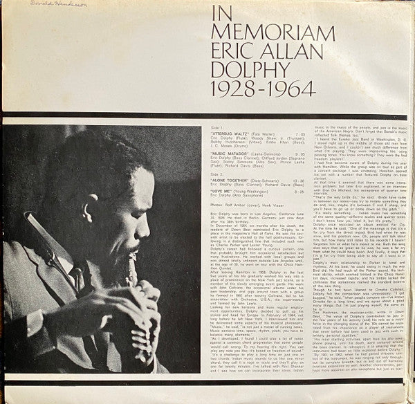 Eric Dolphy – The Eric Dolphy Memorial Album, image 2