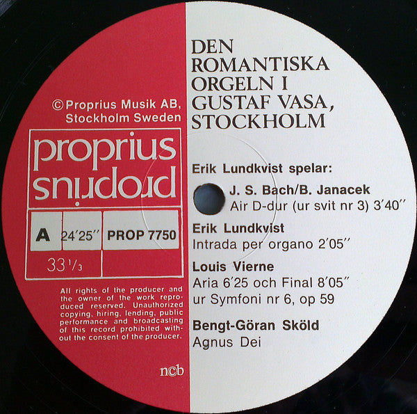 Erik Lundkvist – Den Romantiska Orgeln I Gustaf Vasa, Stockholm, image 5
