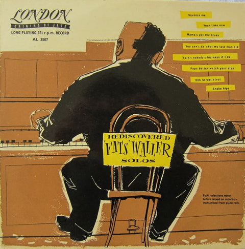 Front cover of Fats Waller – Rediscovered Solos, London Records, UK, 1953