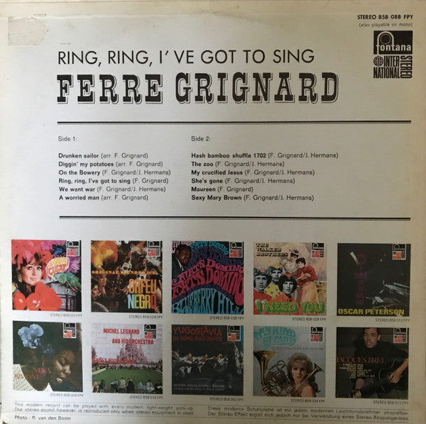 Ferre Grignard – Ring, Ring, I've Got To Sing, image 2