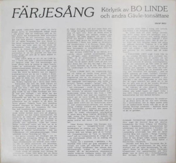 Forsbacka Kammarkör sjunger Bo Linde – Färjesång - Körlyrik av Bo Linde och andra Gävletonsättare, image 3