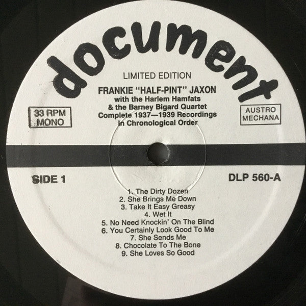 Frankie "Half-Pint" Jaxon – (1937-1939) - Complete Recordings With The Harlem Hamfats And The Barney Bigard Quartet In Chronolgical Order, image 3
