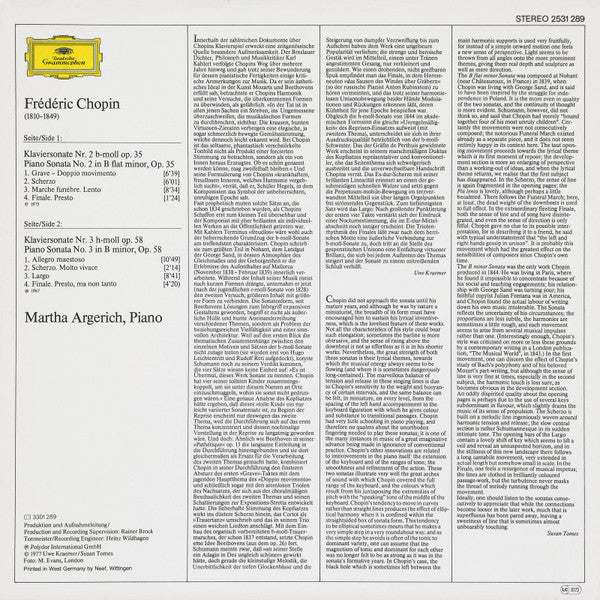 Chopin · Argerich – Sonate No.2 B-moll »Mit Dem Trauermarsch« = In B Flat Minor / Sonate No.3 H-moll = In B Minor, image 2