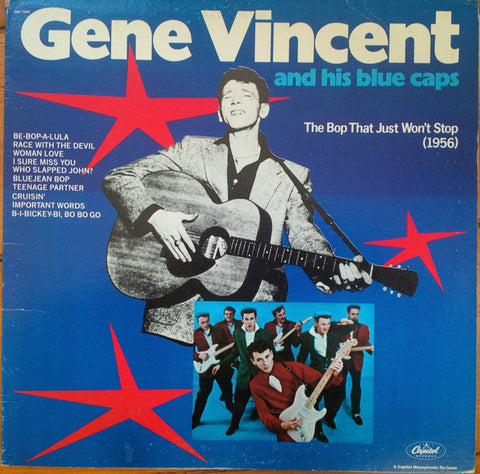 Front cover of Gene Vincent And His Blue Caps – The Bop That Just Won't Stop (1956), Capitol Records, US