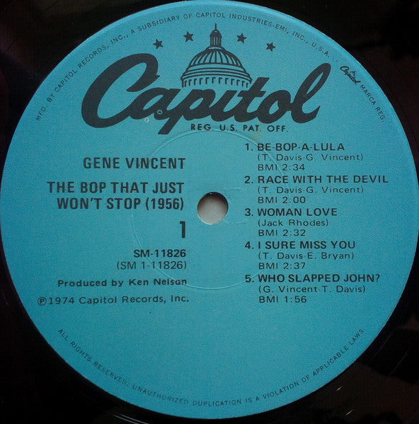 Gene Vincent And His Blue Caps – The Bop That Just Won't Stop (1956), image 3