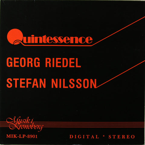 Front cover of Georg Riedel, Quintessence, Stefan Nilsson, Bo Nilsson – Quintessence, Musik I Kronoberg, Sweden, 1990