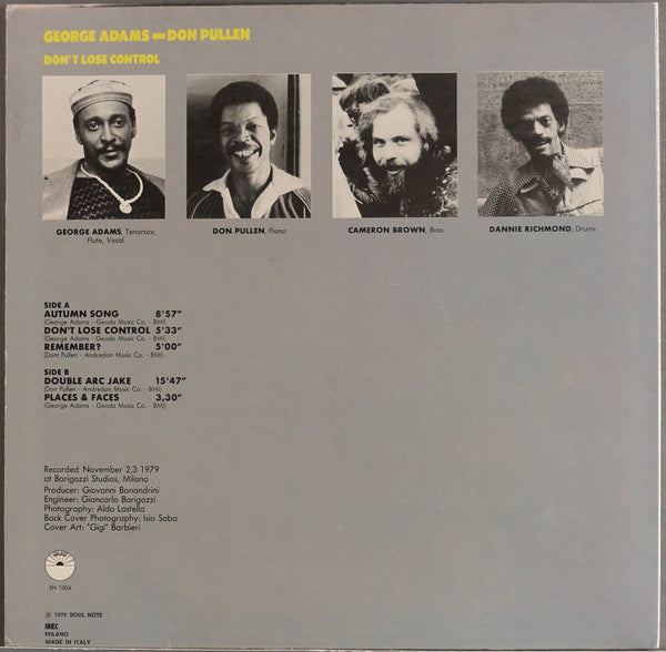 George Adams - Don Pullen – Don't Lose Control, image 2