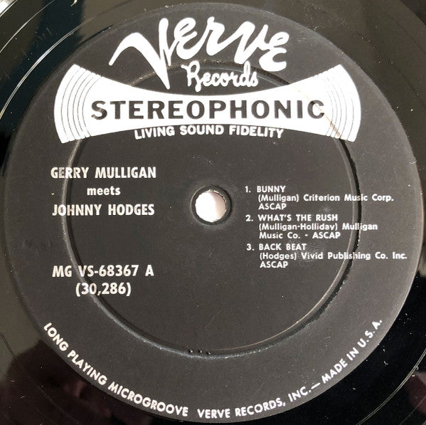 Gerry Mulligan & Johnny Hodges – Gerry Mulligan Meets Johnny Hodges, image 3