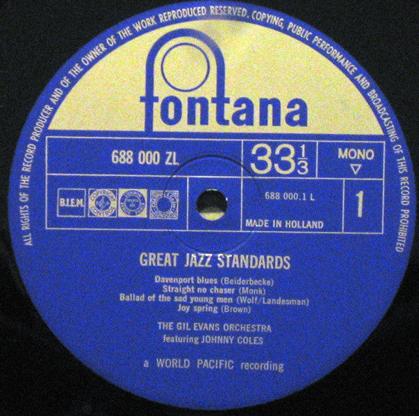 The Gil Evans Orchestra Featuring Johnny Coles – Great Jazz Standards, image 2