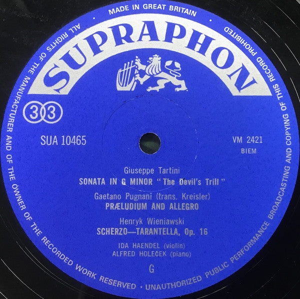 Tartini, Pugnani, Wieniawski, Sarasate, Brahms, Paganini, Ravel, Kroll - Ida Haendel – Famous Violin Compositions, image 3