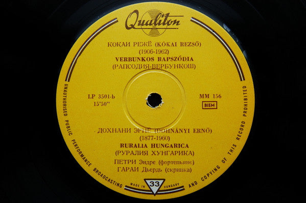 Tartini, Kókai, Dohnányi, Garay, Petri – Ördögtrilla Szonáta; Verbunkos Rapszódia; Ruralia Hungarica, image 4