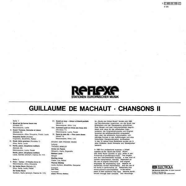 Guillaume de Machaut - Studio Der Frühen Musik, Thomas Binkley – Chansons 2, image 2