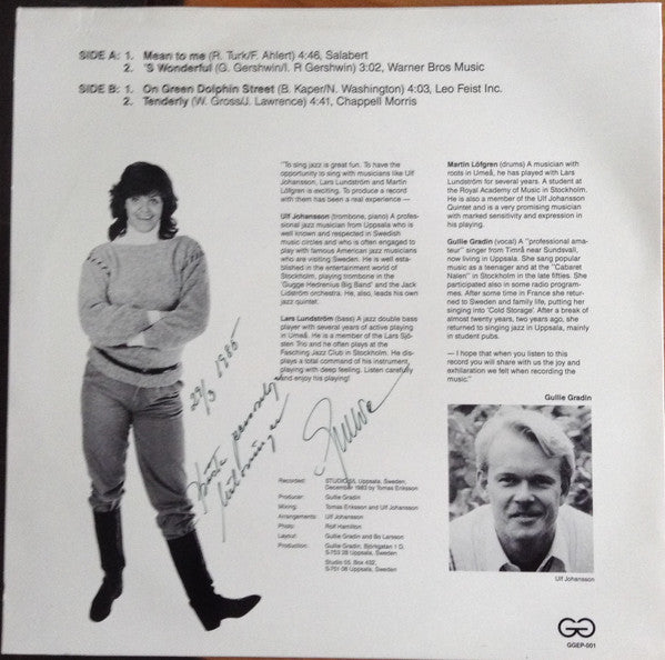 Gullie Gradin With Ulf Johansson Trio – Gullie Sings Jazz With Ulf Johansson Trio, image 2