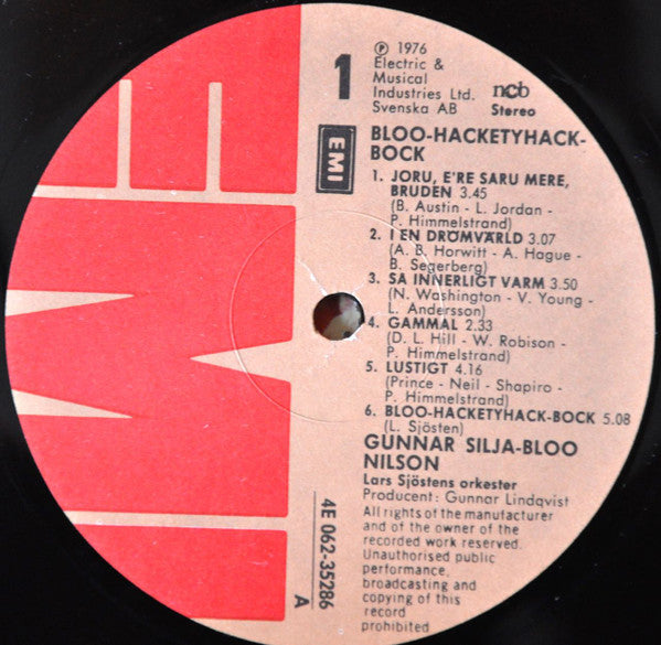 Gunnar Silja-Bloo Nilson, Lars Sjöstens Orkester – Bloo-Hacketyhack-Bock, image 3