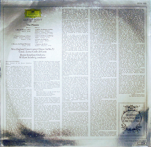 Holst - Steinberg • Boston Symphony Orchestra – The Planets, image 2