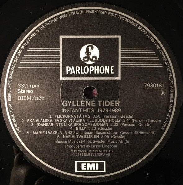 Gyllene Tider – Instant Hits, 1979-1989, image 4