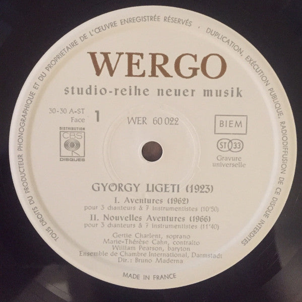G. Ligeti – Aventures - Nouvelles Aventures - Atmospheres - Volumina, image 5