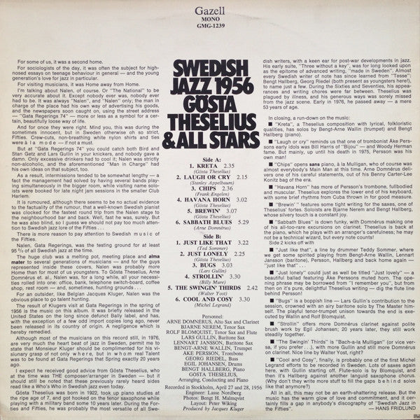 Gösta Theselius & All Stars – Swedish Jazz 1956, image 2