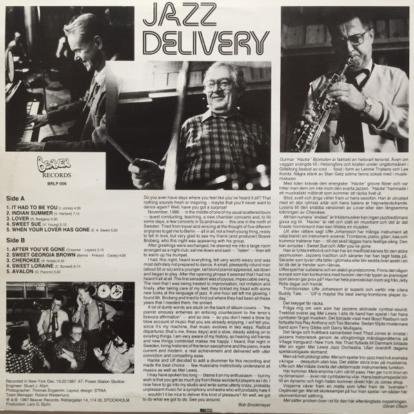 Hacke Björksten / Mel Lewis / Ulf Johansson – Jazz Delivery, image 2