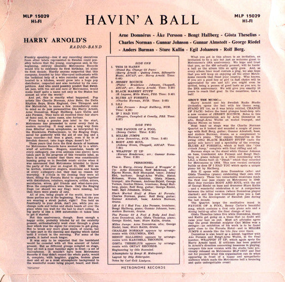 Harry Arnold And His Swedish Radio Studio Orchestra – Havin' A Ball, image 2