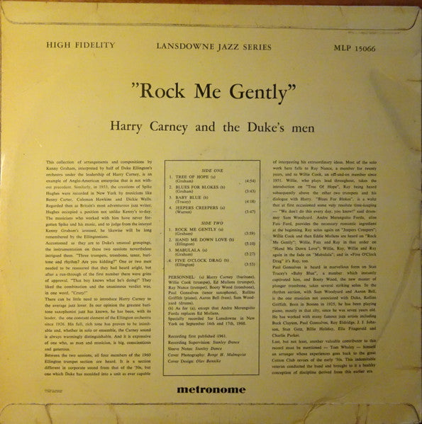 Harry Carney And The Duke's Men – Rock Me Gently, image 2