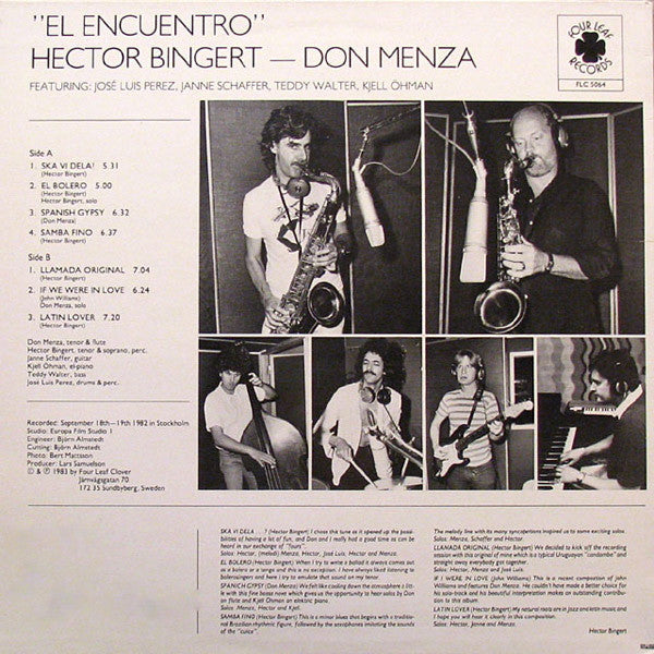 Hector Bingert ‎– Don Menza – El Encuentro, image 3