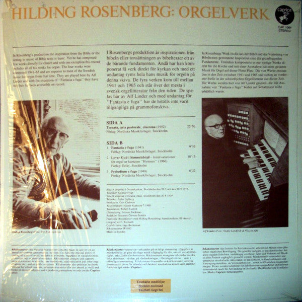 Hilding Rosenberg, Alf Linder – Orgelverk, image 2