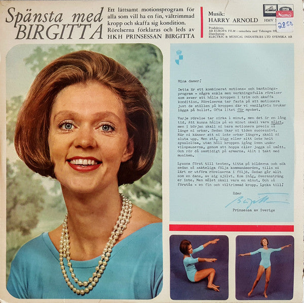 Front cover of HKH Prinsessan Birgitta / Leg. Läk. Ture Arvidsson – Spänsta Med Birgitta / Lev Längre, His Master's Voice, Sweden, 1967
