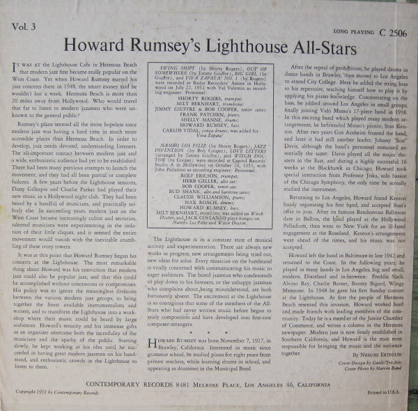 Howard Rumsey's Lighthouse All-Stars – Vol. 3 Howard Rumsey's Lighthouse All-Stars, image 2